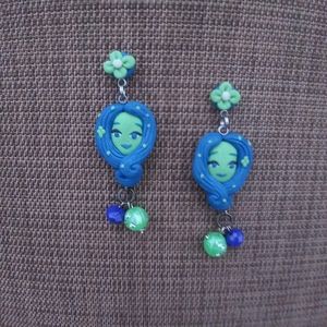 🐲🐦 Deco Lady 🐬 Earrings 💚💙